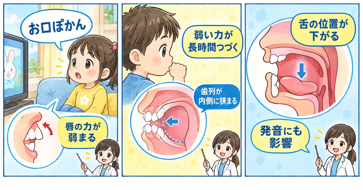 お子さまの無意識な口の癖が歯並びや顎の成長に及ぼす悪影響